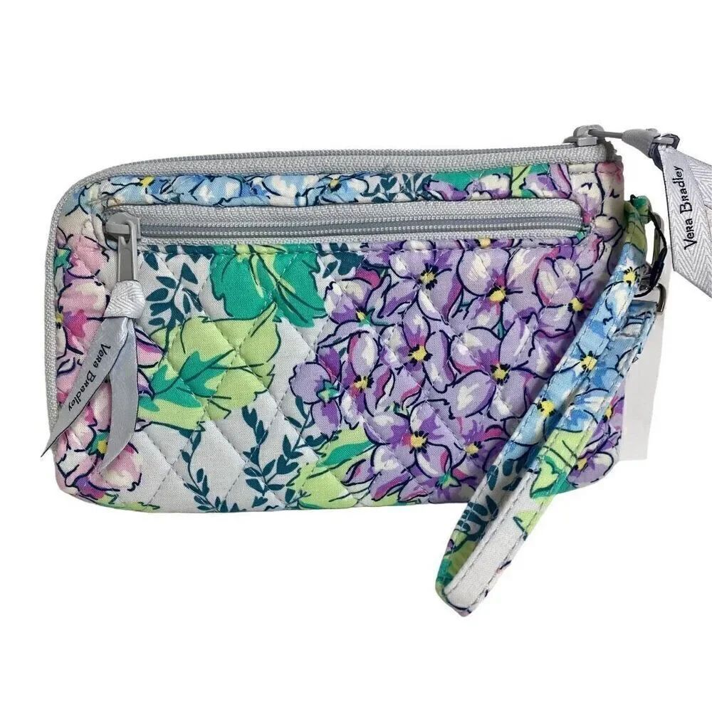 VERA BRADLEY RFID SLIM WRISTLET in Signature Cotton - HAPPY HYDRANGEAS